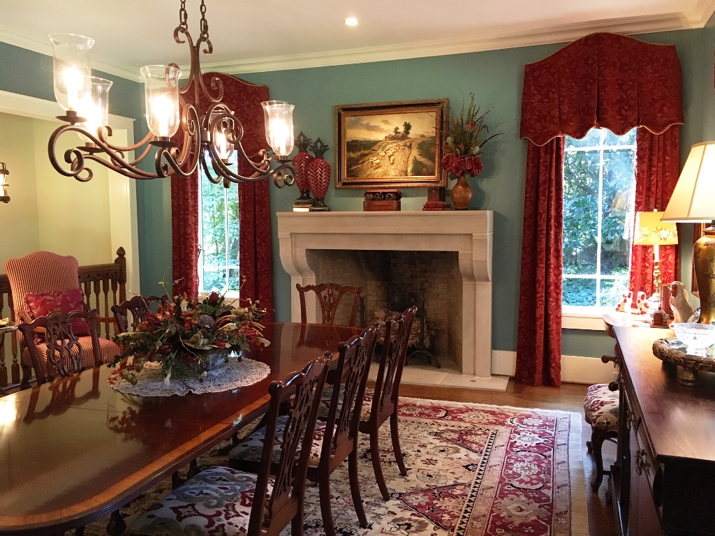 moody blue dining room